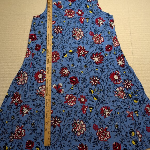 Loft Outlet vibrant tank a-line floral swing dress - size L - blue/red/white - Picture 6 of 6